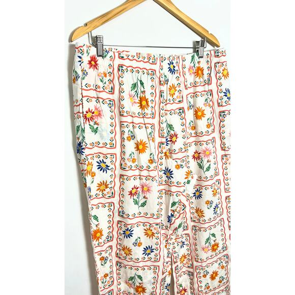 Floral Print Poplin Pajama Pants Old Navy Size XL - Picture 2 of 5